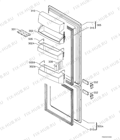 Взрыв-схема холодильника Aeg Electrolux SC81640-5I - Схема узла Door 003